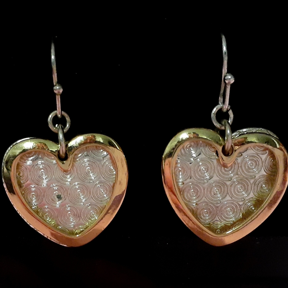 Beautiful Silver and Gold Heart Earrings